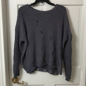 “Destroyed” chenille sweater